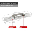 Any Size Custom Italian Luxury Stone TV Console Modern Entertainment Wall Fireplace Waterproof Scratch Proof EO Certified Living