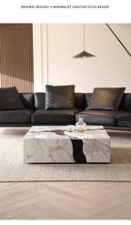 Any Size Custom Square Marble Coffee Table Italian Minimalist Viral Design Spacious Living Room Heat Scratch Resistant Customiza