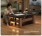Any Size Custom Nordic Style Electric Lift Coffee Table Sturdy Durable Living Room Home Luxury Multi Functional Tea Table Furnit