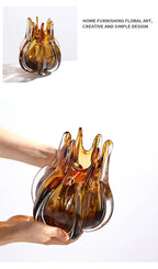 Creative Flower Bud Glass Vase Hydroponics Plant Pot Table Decoration Flowers Arrangement Floral Vases Room Aesthetic Decor