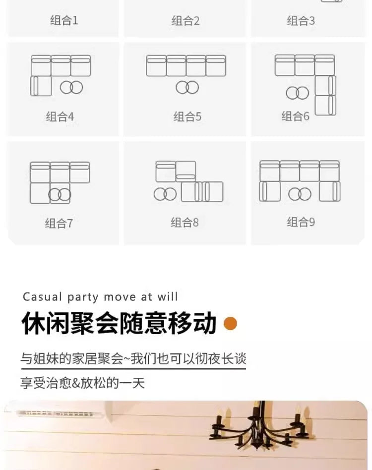 Living Room Compressed Vacuum Sofas Modern Small Apartment Fabric Living Room Sofa Cream Style Marshmallow Sofa Free Combination