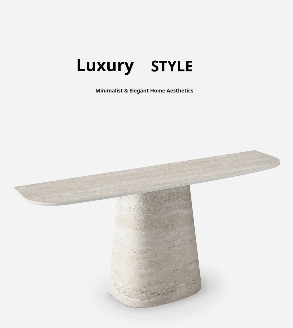 Any Size Custom Travertine Pattern Entryway Console Table Coffee Table Luxury Minimalist Living Room Side Accent Table Furniture