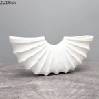 European Scalloped Conch Floral Vase Resin Flower Pots Flower Arrangement Decorative Modern Decor Desk Decoration Crafts Vases