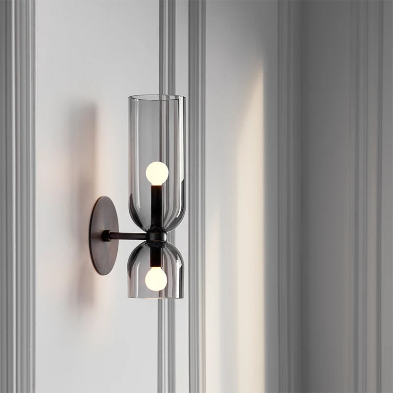 Nordic minimalist creative glass wall lamp hallway foyer bedroom living room bedside lamp study art light luxury wall lamp