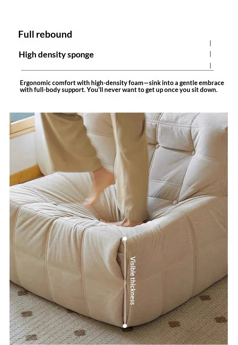 Any Size Custom Chenille Togo Lazy Sofa 6 Pleats 5 Buttons Plump Filling Compressed Shipping Multi Colors Available Cozy Living