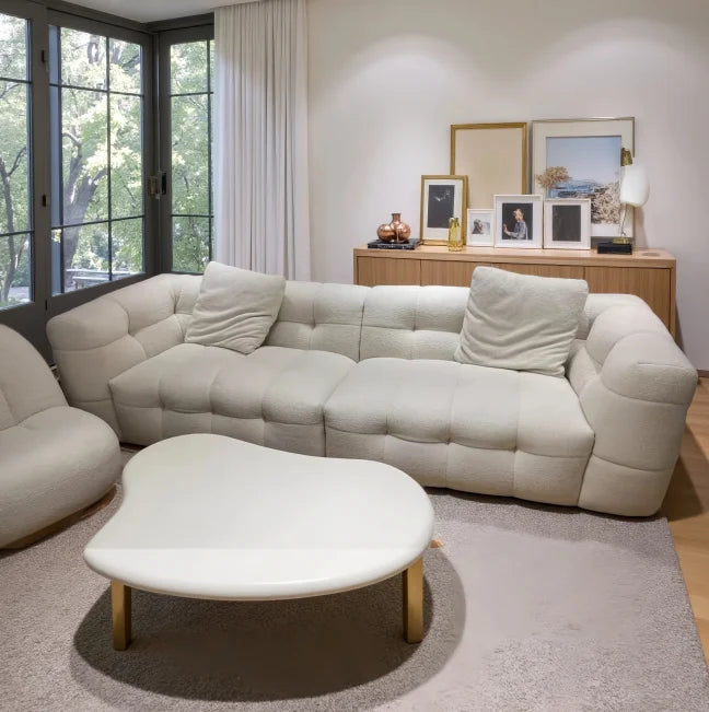 Straight row Split design soft bread module sofa berber fleece comfortable living room sofa apartment home furniture accessories