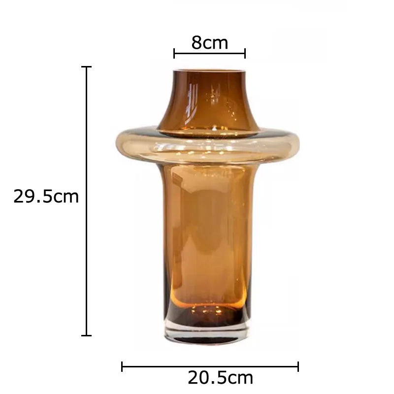 Amber Tower Glass Vase