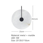 Nordic Modern Designer Minimalist Marble Circular Wall Lamp Corridor Study Bedroom Bedside Led Lights Tv Background  Decor