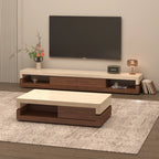 Any Size Custom Walnut Travertine Coffee Table Luxury Artisan Minimalist Heat Scratch Resistant Mansion Living Room Furniture