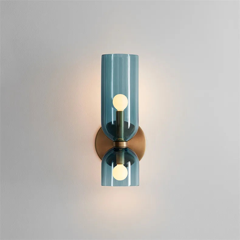 Nordic minimalist creative glass wall lamp hallway foyer bedroom living room bedside lamp study art light luxury wall lamp