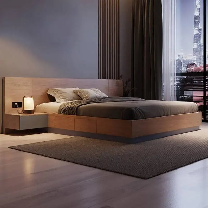 Unique European Double Bed Platform Elegant Pretty Solid Wood Luxury Bed Bases Bedroom Modern Camas Queen Size Furniture Home