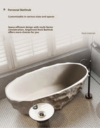Any Size Custom Zen Inspired Stone Look Bathtub Compact One Piece Freestanding Tub Mansion Bathroom Heat Retaining Easy Clean Bo