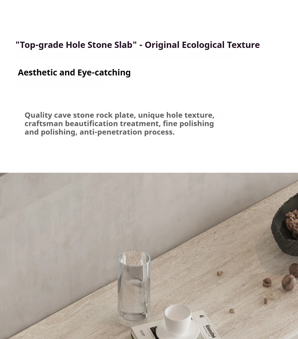 Any Size Custom Travertine Pattern Entryway Console Table Coffee Table Luxury Minimalist Living Room Side Accent Table Furniture