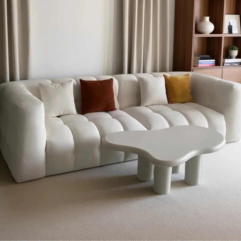 Straight row Split design soft bread module sofa berber fleece comfortable living room sofa apartment home furniture accessories