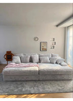 Any Size Custom Oversized Corduroy Rabbit Fur Sofa Customizable Integrated Sponge Sit Lie Eco Friendly Filling Vacuum Packed Liv
