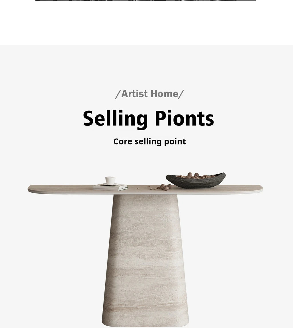 Any Size Custom Travertine Pattern Entryway Console Table Coffee Table Luxury Minimalist Living Room Side Accent Table Furniture