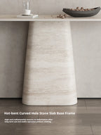 Any Size Custom Travertine Pattern Entryway Console Table Coffee Table Luxury Minimalist Living Room Side Accent Table Furniture