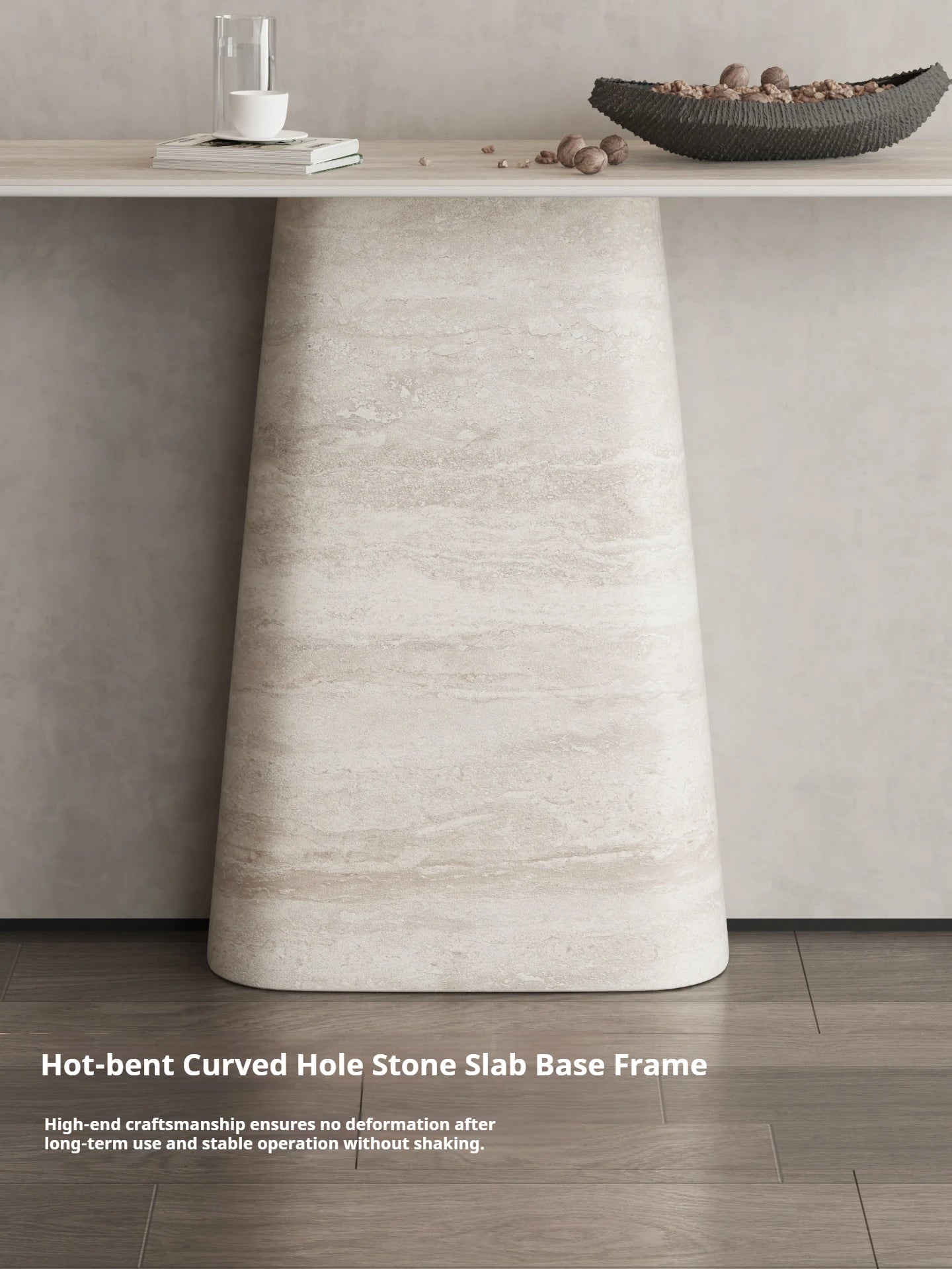 Any Size Custom Travertine Pattern Entryway Console Table Coffee Table Luxury Minimalist Living Room Side Accent Table Furniture