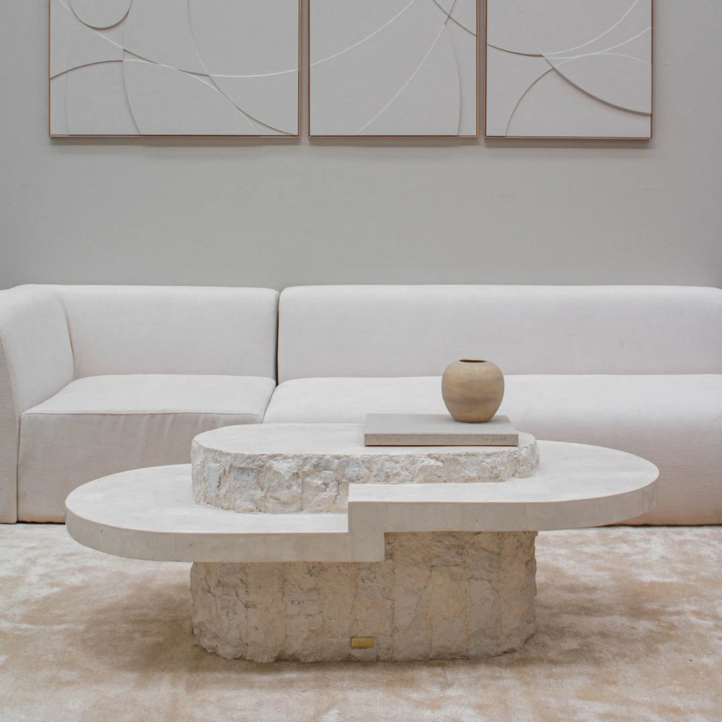Any Size Custom Roman Wabi Sabi Oval Table Stone Look Fiberglass Boutique Showroom Heat Scratch Resistant Artistic Shape Customi