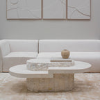 Any Size Custom Roman Wabi Sabi Oval Table Stone Look Fiberglass Boutique Showroom Heat Scratch Resistant Artistic Shape Customi