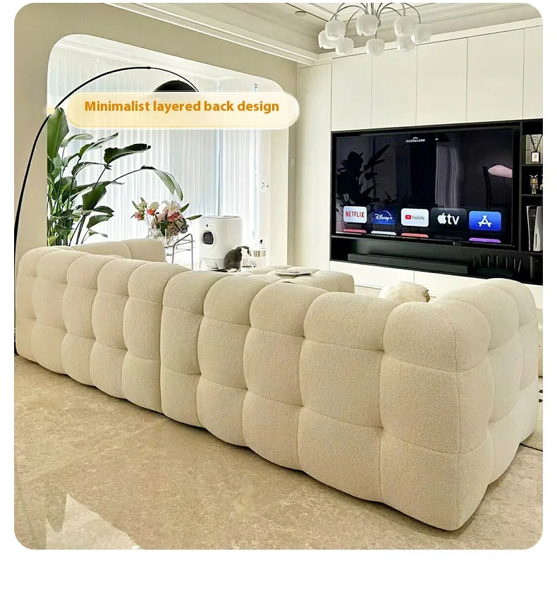 Straight row Split design soft bread module sofa berber fleece comfortable living room sofa apartment home furniture accessories