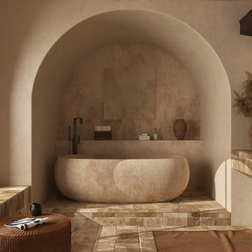 Any Size Custom Retro Oval Bathtub Compact Freestanding Soaking Tub Home Bathroom All Spaces Heat Retention Easy Clean Body Cont