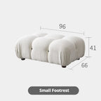 Cream Modular Sofa Set, Cat-Proof Teddy Fabric 3-Seater with Latex-Foam Fill, Imported Pine Frame, Nordic Retro Style