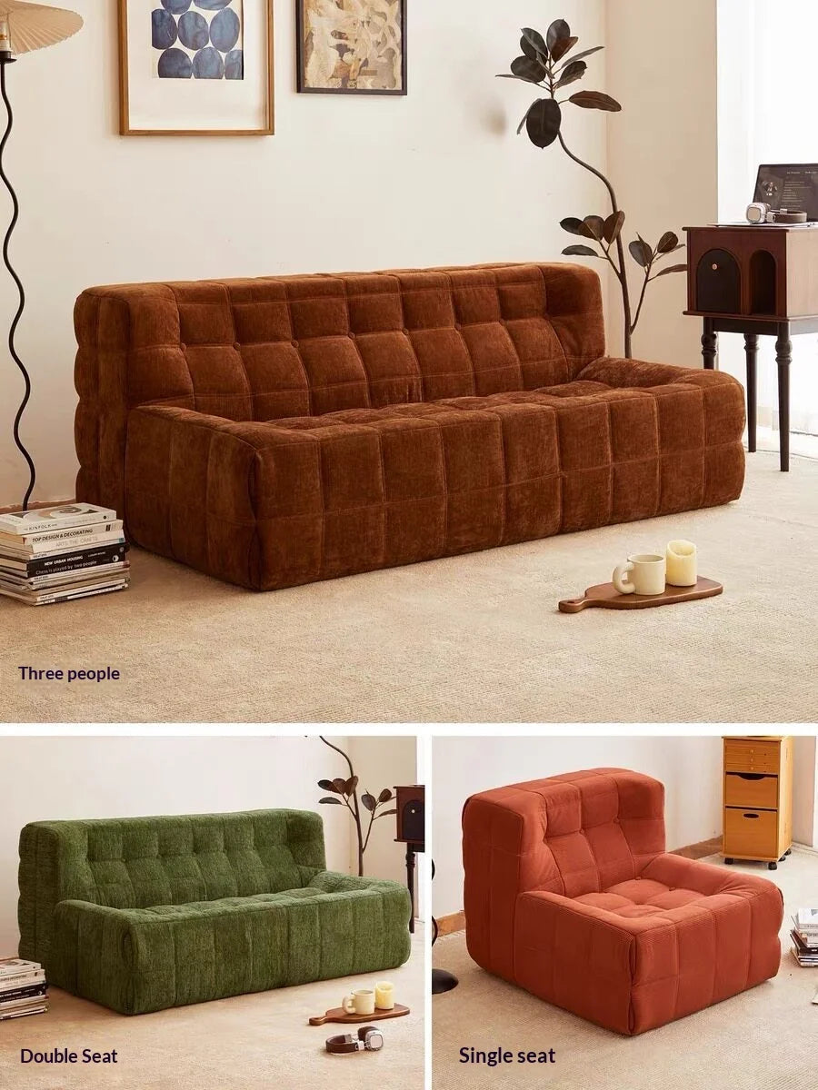 Any Size Custom Chenille Togo Lazy Sofa 6 Pleats 5 Buttons Plump Filling Compressed Shipping Multi Colors Available Cozy Living