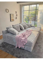 Any Size Custom Oversized Corduroy Rabbit Fur Sofa Customizable Integrated Sponge Sit Lie Eco Friendly Filling Vacuum Packed Liv