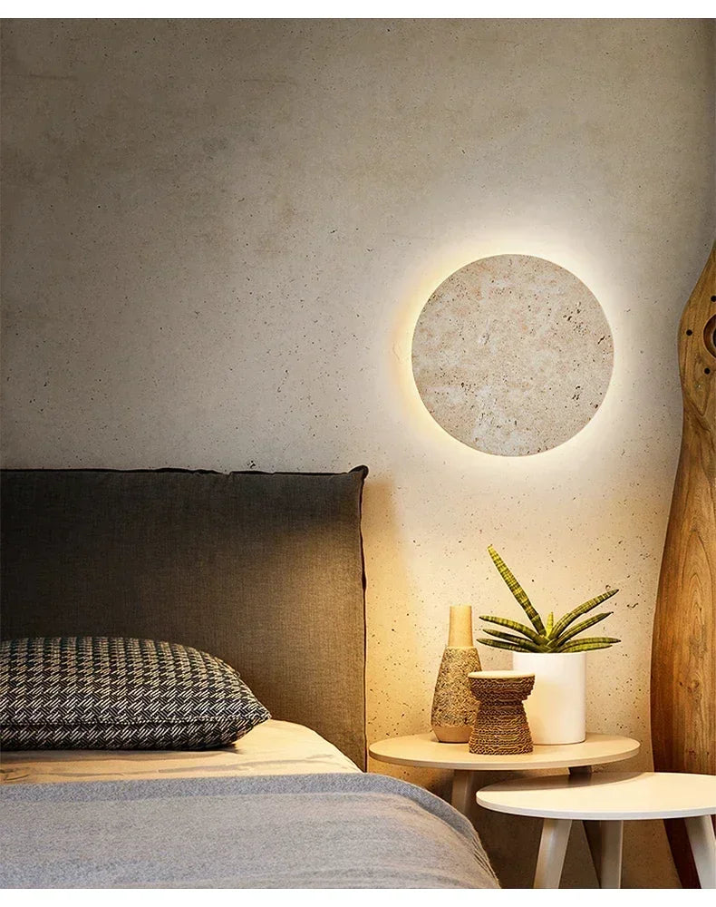 Natural Yellow Cave Stone Led Sconce Lamp Nordic Minimalist Wabi Sabi Home Decoration Living Room Bedside Corridor Wall Lights