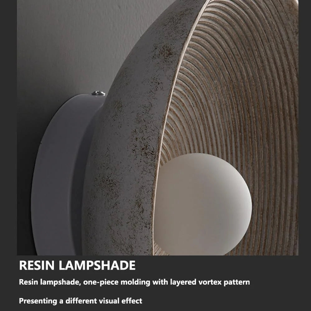 Nordic Creative Retro Round Wall Lamp Wabi-sabi Resin Sconces for Living Room Bedroom Bedside Hotel Corridor  Decor lightig