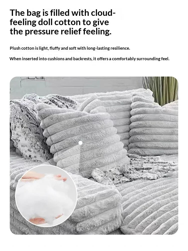 Any Size Custom Oversized Corduroy Rabbit Fur Sofa Customizable Integrated Sponge Sit Lie Eco Friendly Filling Vacuum Packed Liv