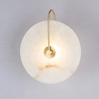 Nordic Modern Designer Minimalist Marble Circular Wall Lamp Corridor Study Bedroom Bedside Led Lights Tv Background  Decor