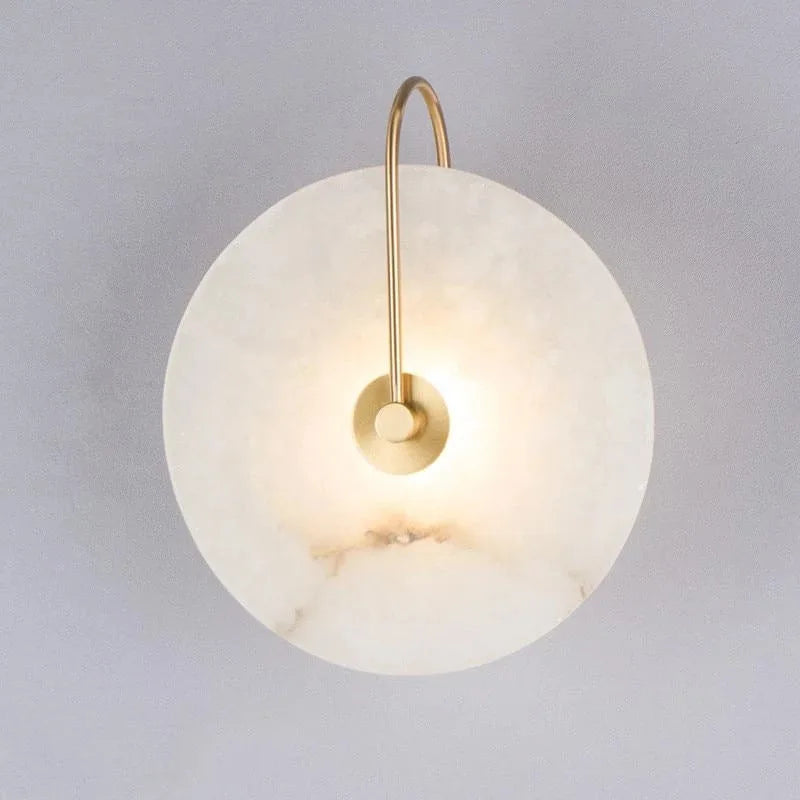 Nordic Modern Designer Minimalist Marble Circular Wall Lamp Corridor Study Bedroom Bedside Led Lights Tv Background  Decor