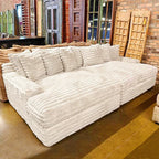Any Size Custom Oversized Corduroy Rabbit Fur Sofa Customizable Integrated Sponge Sit Lie Eco Friendly Filling Vacuum Packed Liv