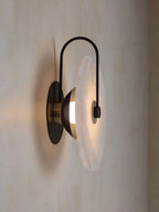 Nordic Modern Designer Minimalist Marble Circular Wall Lamp Corridor Study Bedroom Bedside Led Lights Tv Background  Decor