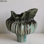 Wabi Sabi Style Painted Porcelain Vase Plant Pots Table Decoration Flowers Arrangement Floral Vases Room Aesthetic Decor