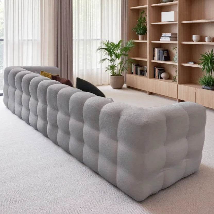 Straight row Split design soft bread module sofa berber fleece comfortable living room sofa apartment home furniture accessories
