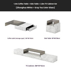Any Size Custom Italian Luxury Stone TV Console Modern Entertainment Wall Fireplace Waterproof Scratch Proof EO Certified Living
