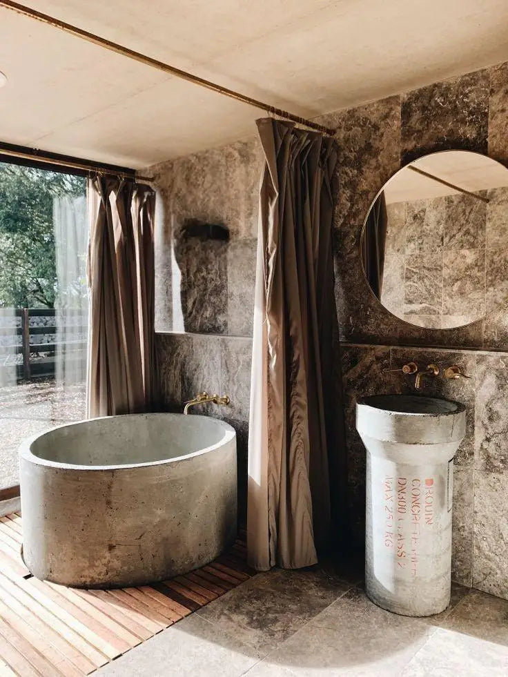 Nordic Luxury Marble Bathtub, Round One-Piece Freestanding Tub for Villa, Heat Retention & Easy Clean, Body Contour, Customizabl