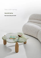 Mountain Stream Coffee Table, Vintage Marble Design for Small Space, Modern Luxury, Heat & Scratch Resistant, Customizable