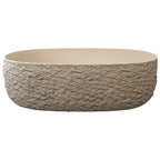 Wabi-Sabi Stone Texture Bathtub, One-Piece Artificial Stone Tub for Home , Heat Retention&Easy Clean, Body Contour, Customizable