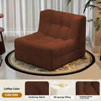 Retro Waffle Texture Chaise Lounge, Chenille Compression Sofa Single Seater, High Resilience & Durable, Modern Luxury Design
