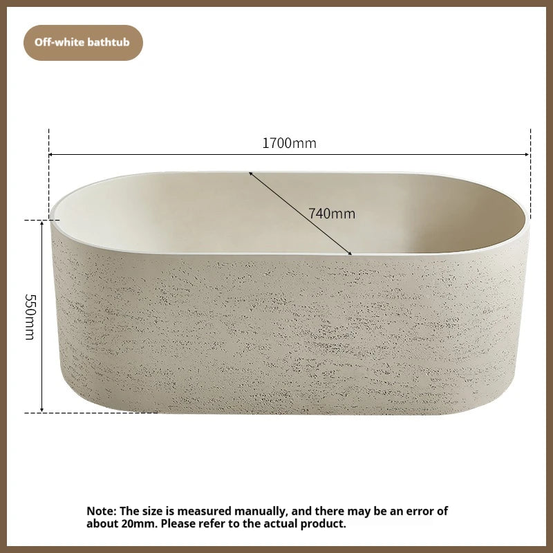 Any Size Custom Japanese Wabi Sabi Cultured Stone Bathtub Artistic Freestanding Soaking Tub Heat Retention Easy Clean Body Conto