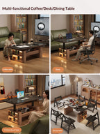 Any Size Custom Nordic Style Electric Lift Coffee Table Sturdy Durable Living Room Home Luxury Multi Functional Tea Table Furnit