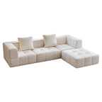 Living Room Compressed Vacuum Sofas Modern Small Apartment Fabric Living Room Sofa Cream Style Marshmallow Sofa Free Combination