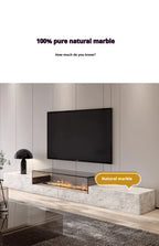 Any Size Custom Italian Luxury Stone TV Console Modern Entertainment Wall Fireplace Waterproof Scratch Proof EO Certified Living