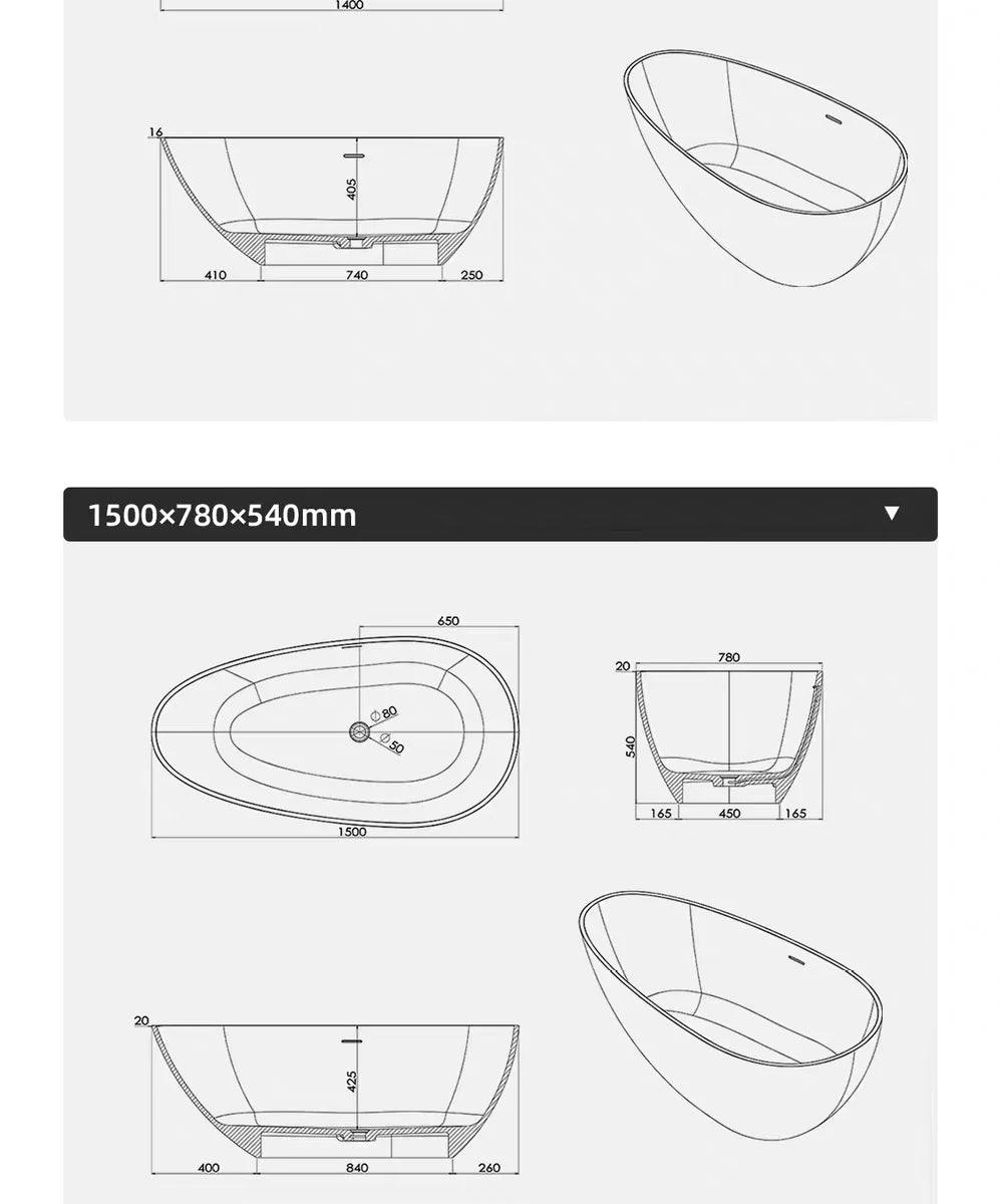 Any Size Custom Italian Luxury Egg Shaped Bathtub Freestanding Soaking Tub Villa Bathroom Spa Whirlpool Tub Modern Luxury Design
