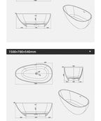 Any Size Custom Italian Luxury Egg Shaped Bathtub Freestanding Soaking Tub Villa Bathroom Spa Whirlpool Tub Modern Luxury Design