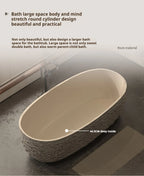 Wabi-Sabi Stone Texture Bathtub, One-Piece Artificial Stone Tub for Home , Heat Retention&Easy Clean, Body Contour, Customizable